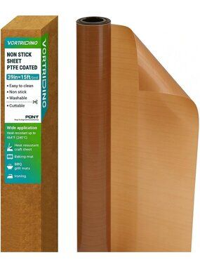 Heat Resistant Teflon Sheet Roll 39"x15ft - Non-Stick Craft Mat for Heat Press